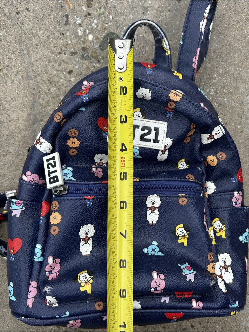BT21 Mini Backpack Line Friends Women’s Blue Allover Printed Adjustable Straps - Picture 4 of 6